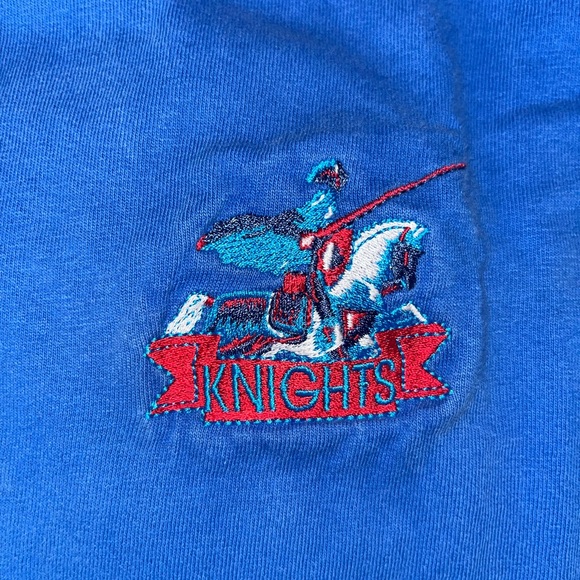 🌸Blue embroidered “knights” t-shirt - Picture 2 of 5